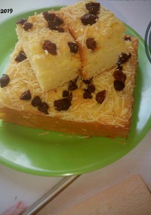 Foto resep Cake Tape singkong topping keju kismis