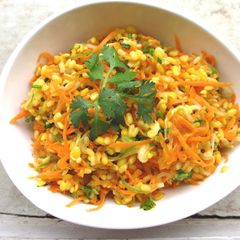 A picture of Moong Dal Salad (peeled split yellow moong beans).