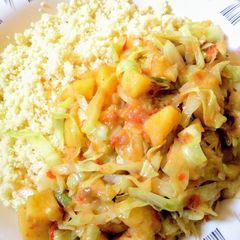 Cous cous with Irish and cabbage sauce 😋 A picture of Cous cous with Irish and cabbage sauce 😋.