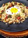 Arroz Carretero a la Marco, com sobras de Churrasco