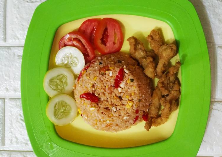 Cara Gampang Membuat Nasgor saos tomat fillet ayam Anti Gagal