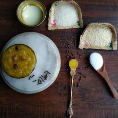 A picture of Rice Kesari Bath | Sweet Saffron Rice.