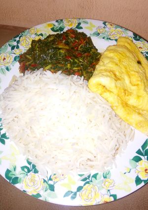 A picture of Fried spinach.