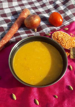 A picture of Red Lentil and Carrot Soup.