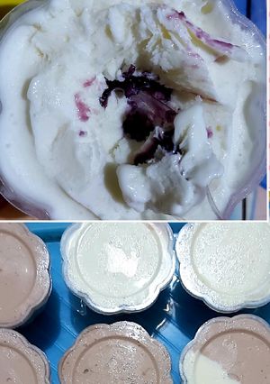 Foto resep Ice cream vanila blueberry, milo choco ball