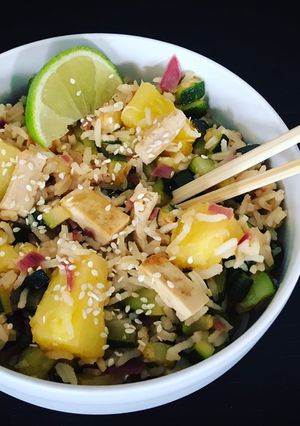 Une photo de Riz tofu ananas