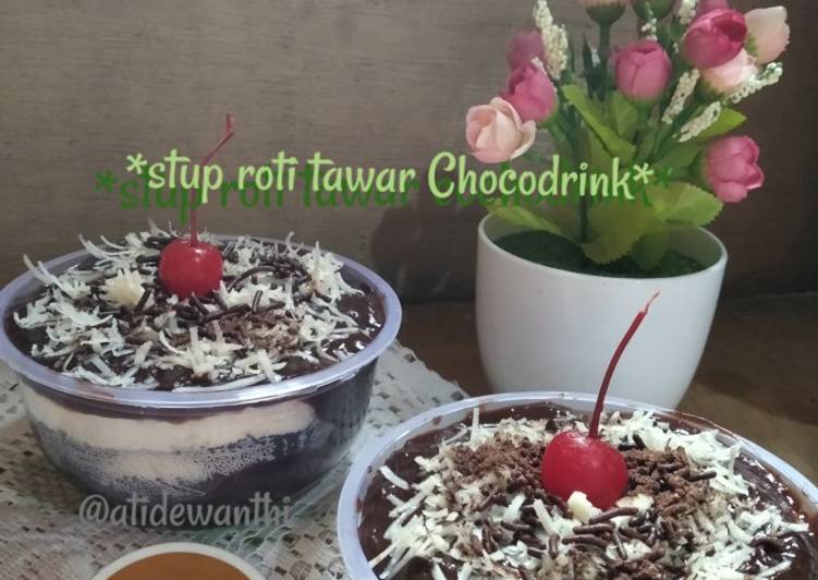 Bagaimana Membuat stup roti tawar chocodrink, Enak