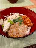 Kimchi natto udon for weekday lunch