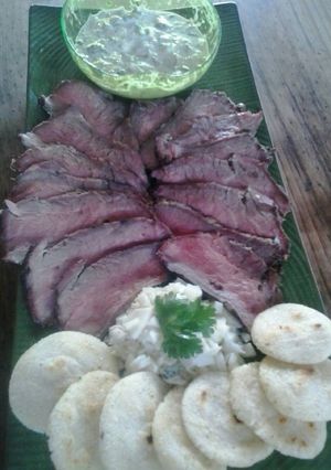 Una foto de Carpaccio de punta trasera o picanha
