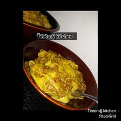 A picture of Pasta with minced meat.