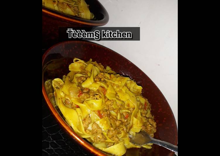 Steps to Prepare Quick Pasta with minced meat