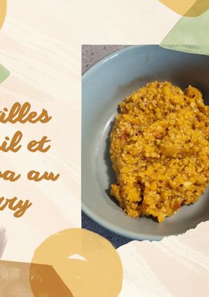 Une photo de Lentilles corail et quinoa au curry