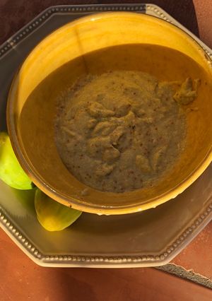 Une photo de Crème de roquefort et figues
