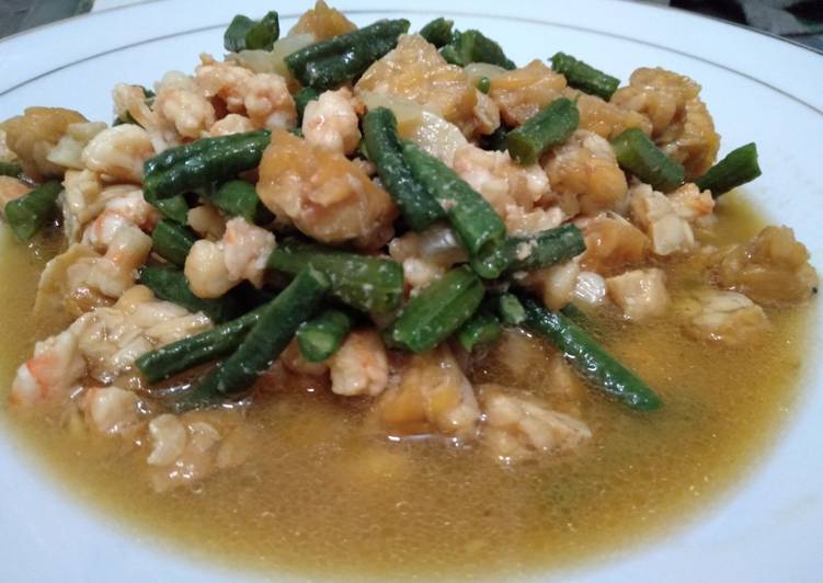Tumis Tempe Udang Kacang Panjang