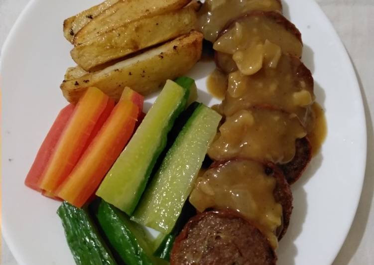 Rolade Daging saus coklat