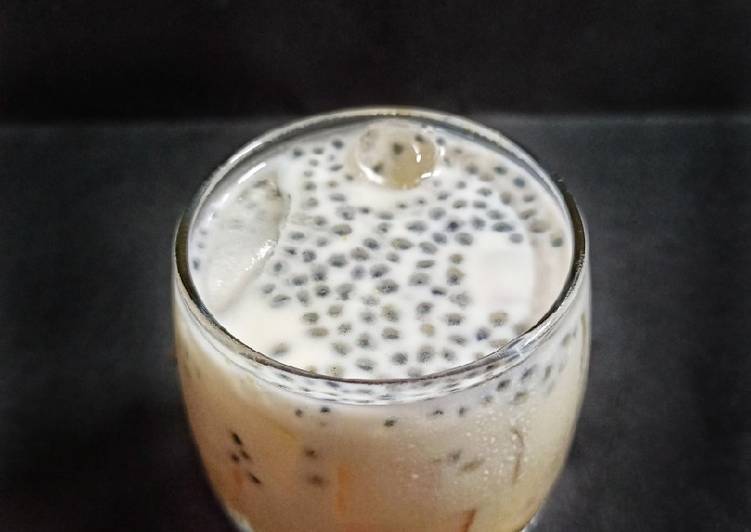 Resep masakan 387. Es Susu SeJeNa (Selasih, Jelly, Nata De Coco) | Resep Membuat 387. Es Susu SeJeNa (Selasih, Jelly, Nata De Coco) Yang Sedap