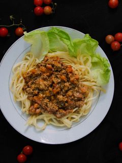 Hình của món Mì Ý Sốt Thịt Bò Bằm.