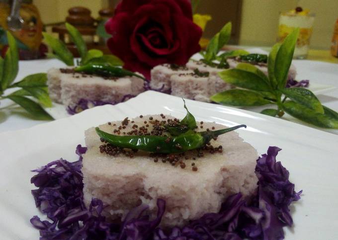 Purple cabbage flower dhokla