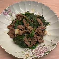 沙茶菠菜炒牛肉-レシピのメイン写真