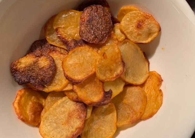 Steps to Prepare Favorite Oven baked potato chips - basic