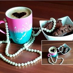 A picture of Cappucino with Chocolate loaf Cake.