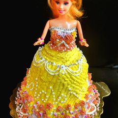 A picture of Sunshine Barbie Doll Cake.