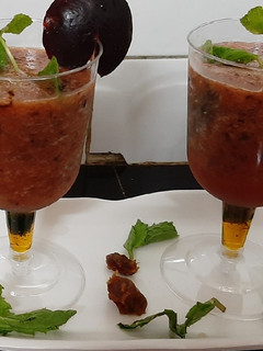 A picture of Plum Chia Seeds Juice.