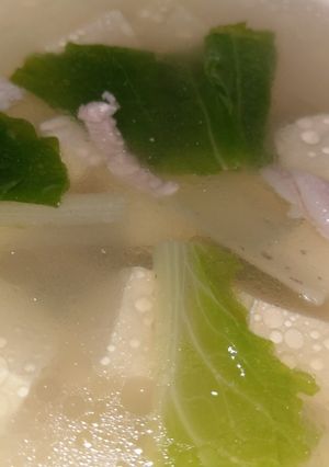 青菜豆腐肉絲湯 的食譜成品照片