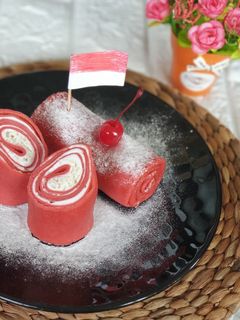 Foto resep Red Velvet Mille Crepes Rolls