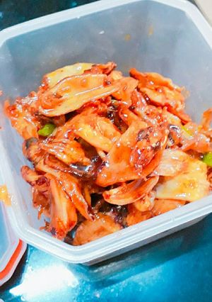 Hình của món Mực rim tắc - sa tế.