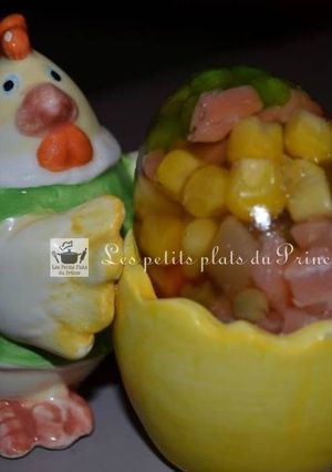Une photo de Aspic de légumes et saumon pour Pâques