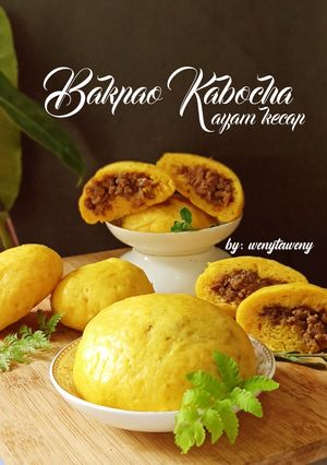 Foto resep Bakpao Kabocha (Labu Kuning) isi Ayam Kecap