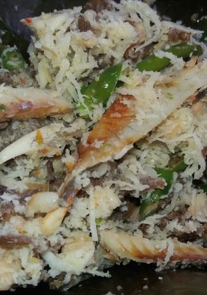 Foto resep Bothok jamur grigit, tempe dan ikan asin