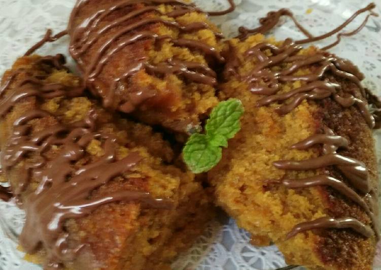Bizcocho de gofio con plátano sin horno
