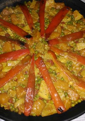 Una foto de Paella de calabaza