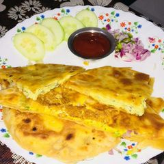 Egg stuffing paratha A picture of Egg stuffing paratha.