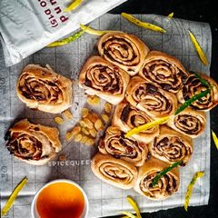A picture of Chocolate Raisin Chelsea Buns.