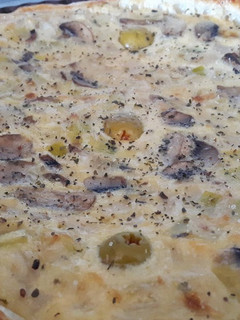 Una foto de Quiche de puerros y champiñones
