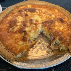 A picture of Bacon /Ham/Cream Cheese Quiche.