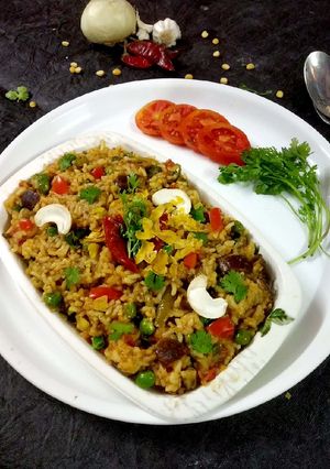 A picture of Tavva fried veg masala rice.