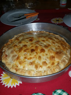Una foto de Fugazza de jamón y queso