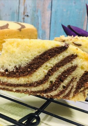 Foto resep Bolu Motif Zebra Putih Telur 🦓