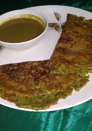 हरी मूंग की दाल का डोसा(harimoongdal ka dosa recipe in hindi) रेसिपी मुख्य फोटो
