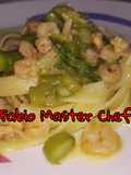 Tagliatelle con Gamberetti e Asparagi