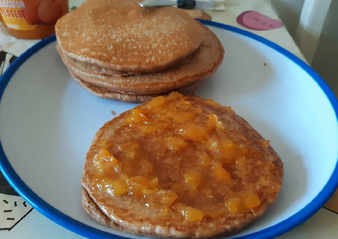 Tortitas con avena, cacao y canela