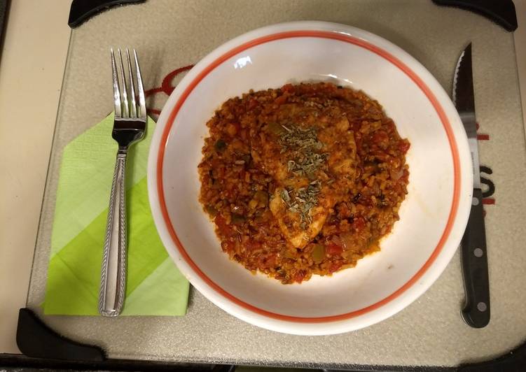 Chicken Breasts with Spanish Rice and Quinoa