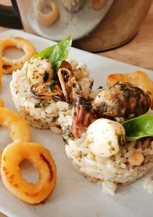 Une photo de Risotto aux fruits de mer et champignons de Paris au Cook Expert