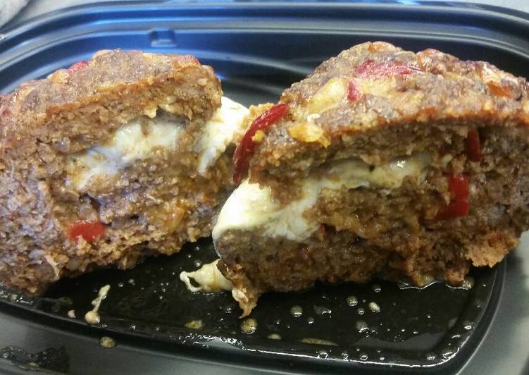 Step-by-Step Guide to Make Tasteful Roasted Bell Pepper &amp; Mozzarella Stuffed Mini Meatloafs