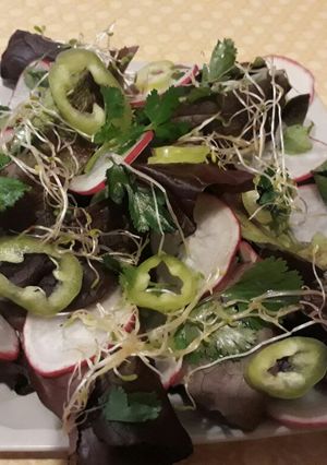 Una foto de Ensalada de lechuga picante