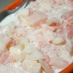 A picture of Water melon and milk.